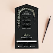 "Winter Garland" - Savvy Wedding Invitations in Tuxedo by Leah Bisch - Open