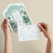 "The Greenhouse" - Savvy Wedding Invitations in Seagreen by Elly - Animated View