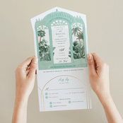 "The Greenhouse" - Savvy Wedding Invitations in Seagreen by Elly - Foil Interior