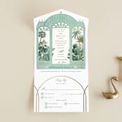 "The Greenhouse" - Savvy Wedding Invitations in Seagreen by Elly - Open