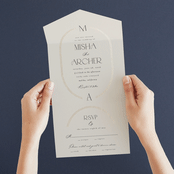 "Misha" - Savvy Wedding Invitations in Latte by Kristie Kern - Foil Interior