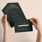 "Fringe" - Savvy Wedding Invitations in Midnight by Leah Bisch - Animated View