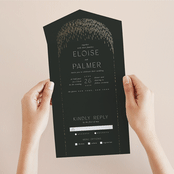 "Fringe" - Savvy Wedding Invitations in Midnight by Leah Bisch - Foil Interior