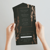 "Quince" - Savvy Wedding Invitations in Ivy by Kelly Schmidt - Foil Interior