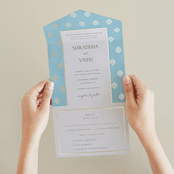 "Shraddha" - Savvy Wedding Invitations in Celestial by Deynaaz Daraei - Foil Interior