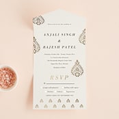"Henna Stamp" - Savvy Wedding Invitations in Champagne by Oma N. Ramkhelawan - Open