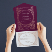 "Zardozi" - Savvy Wedding Invitations in Amethyst by Mansi Verma - Foil Interior