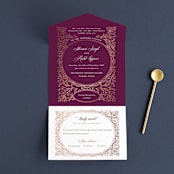 "Zardozi" - Savvy Wedding Invitations in Amethyst by Mansi Verma - Open