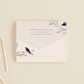 "LOVEBIRDS" - Savvy Wedding Invitations in Cream by Elly - Closed