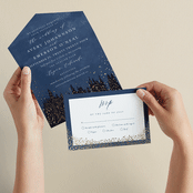 "Aspen" - Savvy Wedding Invitations in Midnight by Kristie Kern - Animated View