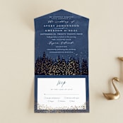 "Aspen" - Savvy Wedding Invitations in Midnight by Kristie Kern - Open