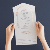 "Autumnal Arch" - Savvy Wedding Invitations in Blush by Hooray Creative - Foil Interior