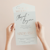 "Together" - Savvy Wedding Invitations in Cream Puff by Pixel and Hank - Foil Interior
