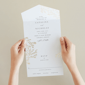 "Swoon" - Savvy Wedding Invitations in Cotton by Carolyn Nicks - Foil Interior