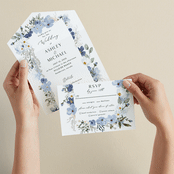"Layered florals" - Savvy Wedding Invitations in Serenity by Susan Moyal - Animated View