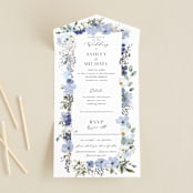 "Layered florals" - Savvy Wedding Invitations in Serenity by Susan Moyal - Open