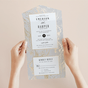 "Modern Marble" - Savvy Wedding Invitations in Cloud by Kelly Schmidt - Foil Interior