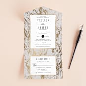 "Modern Marble" - Savvy Wedding Invitations in Cloud by Kelly Schmidt - Open