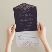 "Captivating" - Savvy Wedding Invitations in Plum by Design Lotus - Foil Interior
