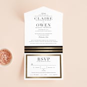 "Deluxe" - Savvy Wedding Invitations in Tuxedo by Jennifer Postorino - Open