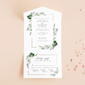 "Framed in Ferns" - Savvy Wedding Invitations in Petal by Kristie Kern - Open