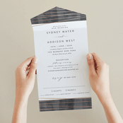"Geo Chic" - Savvy Wedding Invitations in Charcoal by Hooray Creative - Foil Interior