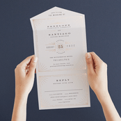 "Art Deco Border" - Savvy Wedding Invitations in Blush by Hooray Creative - Foil Interior