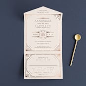 "Art Deco Border" - Savvy Wedding Invitations in Blush by Hooray Creative - Open
