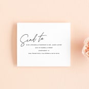 "Scripted Wedding" - Savvy Wedding Invitations in Obsidian by Hooray Creative - FREE Recipient Addressing