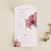 "Blossoms" - Savvy Wedding Invitations in Blush by Lori Wemple - Open