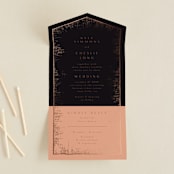 "Dazzling" - Savvy Wedding Invitations in Noir by Phrosné Barwood - Open