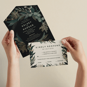 "Shades of Green" - Savvy Wedding Invitations in Midnight by Susan Moyal - Animated View