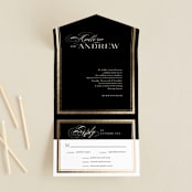 "Formal" - Savvy Wedding Invitations in Onyx by Jessica Williams - Open