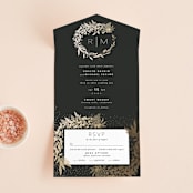 "Gather" - Savvy Wedding Invitations in Ebony by Leah Bisch - Open