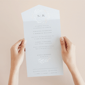 "Chic Wreath" - Savvy Wedding Invitations in Cloud by Kelly Schmidt - Foil Interior