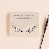 "Wildflower Crest" - Savvy Wedding Invitations in Navy by Alethea and Ruth - Closed