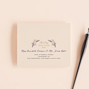 "Wildflower Crest" - Savvy Wedding Invitations in Navy by Alethea and Ruth - FREE Recipient Addressing