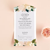 "Classic Floral" - Savvy Wedding Invitations in Spring Blush by Alethea and Ruth - Front Open