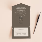 "Fireflies" - Savvy Wedding Invitations in Zuni Brown by Paige Rothhaar - Front Open