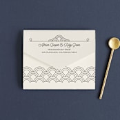 "Deco Nouveau" - Savvy Wedding Invitations in Cream by GeekInk Design - Closed