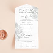 "Watercolor Floral" - Savvy Wedding Invitations in Fog by Jill Means - Front Open