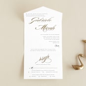 "Flourish" - Savvy Wedding Invitations in Antique by Jennifer Postorino - Front Open