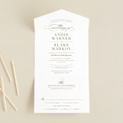 "divine" - Savvy Wedding Invitations in Gilded Gold by Jennifer Postorino - Front Open