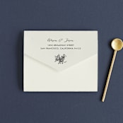 "Elegance Illustrated" - Savvy Wedding Invitations in Beige by Phrosné Barwood - Closed