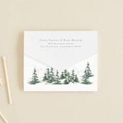 "On the Slopes" - Savvy Wedding Invitations in Fog by Mere Paper - Closed