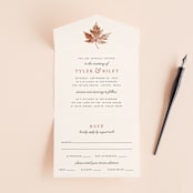 "Leaf Print" - Savvy Wedding Invitations in Rust by Katharine Watson - Front Open