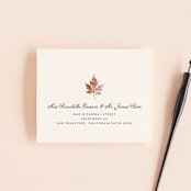 "Leaf Print" - Savvy Wedding Invitations in Rust by Katharine Watson - FREE Recipient Addressing