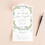 "Garden Glamour" - Savvy Wedding Invitations in Sage by Kristen Smith - Front Open