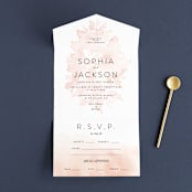 "Ethereal Bouquet" - Savvy Wedding Invitations in Blush by Petra Kern - Front Open