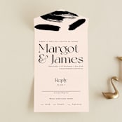 "SoHo" - Savvy Wedding Invitations in Blush by Hudson meet Rose - Front Open